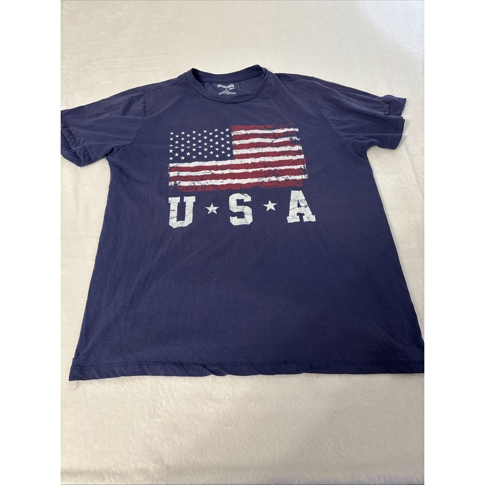 Mission Ridge USA American Flag Graphic T Shirt Mens XL Navy Patriotic